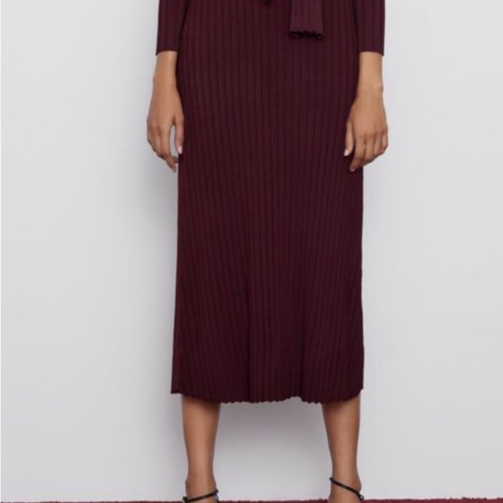 Zara Ribbed Knit Midi Skirt - Picture 2 of 4